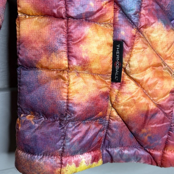 The North Face Women Quilted Thermoball Purple Orange Puffer Jacket Size Medium - Picture 5 of 15